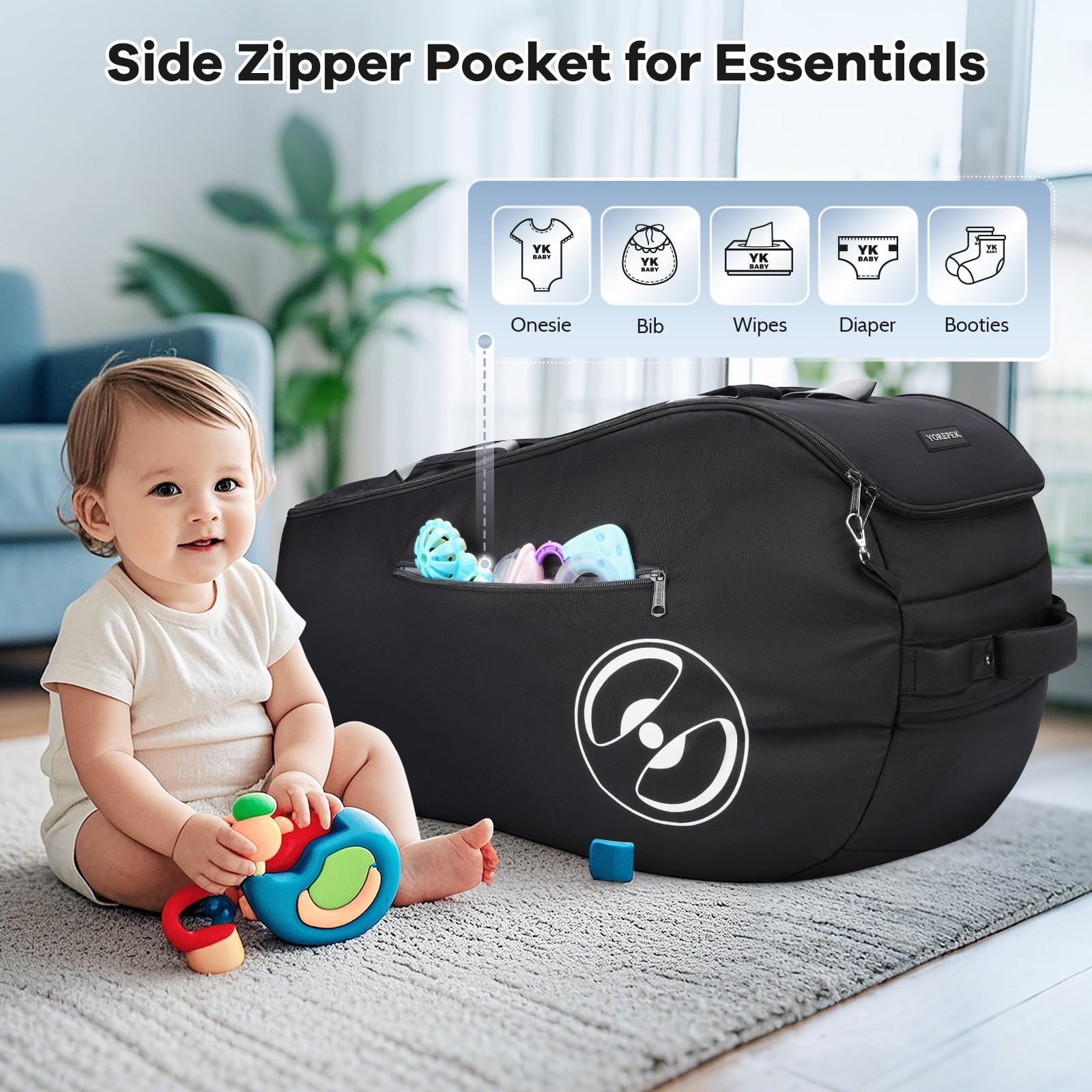 YOREPEK compatible with Doona and Nuna car seats for versatile travel.