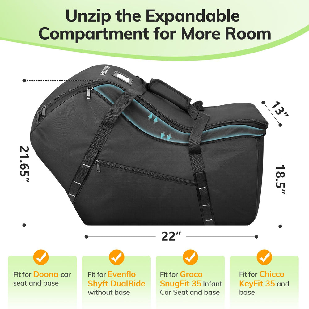 YOREPEK extendable bag with adjustable height fitting multiple infant seat models