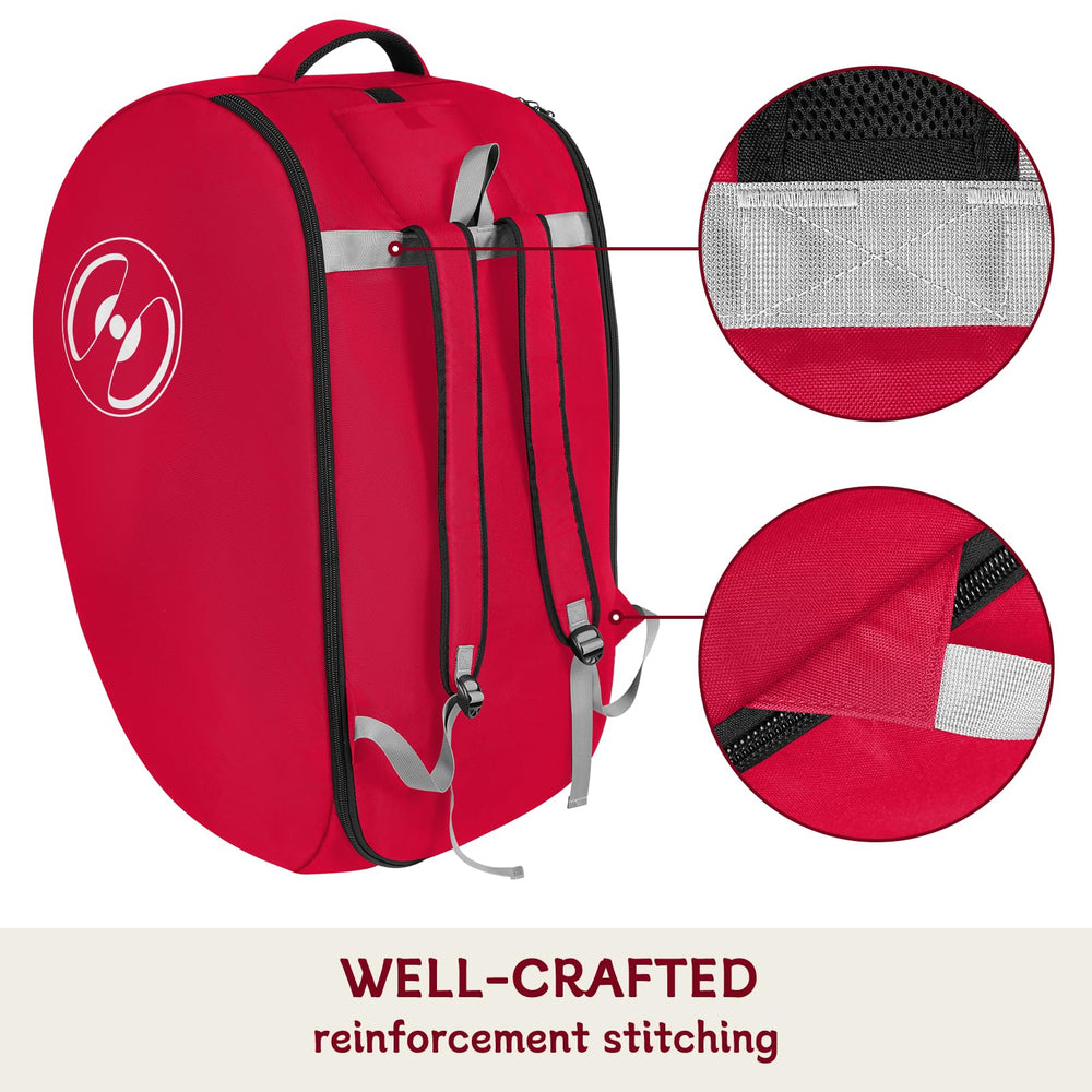 YOREPEK foldable storage bag collapses neatly when not carrying a stroller.