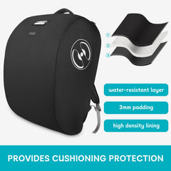 YOREPEK padded car seat travel bag lockable zipper for secure closure during transit.
