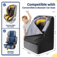 YOREPEK padded car seat travel bag side view highlighting extra storage and protection