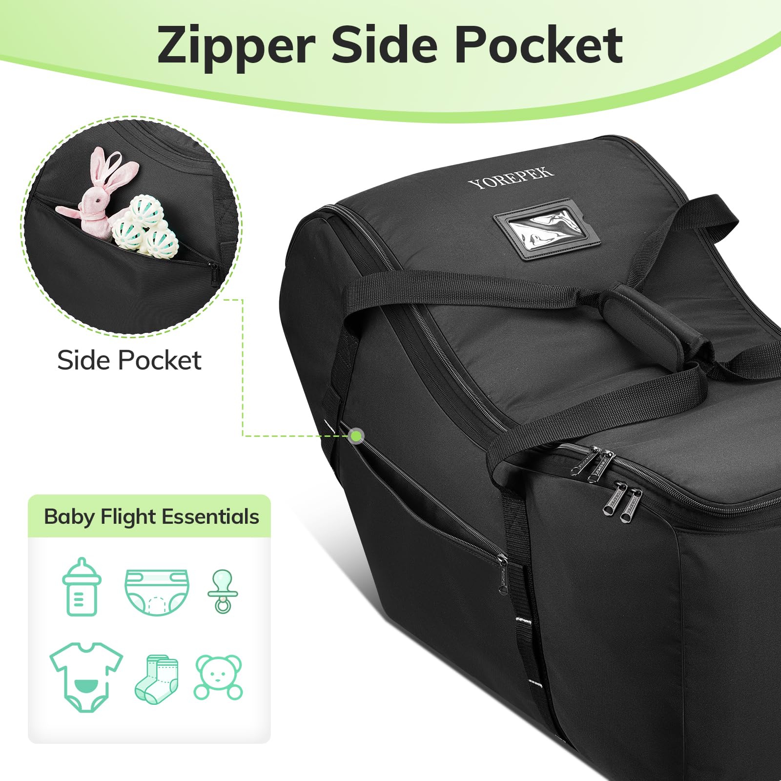YOREPEK padded-handles provide comfortable grip for airport carrying
