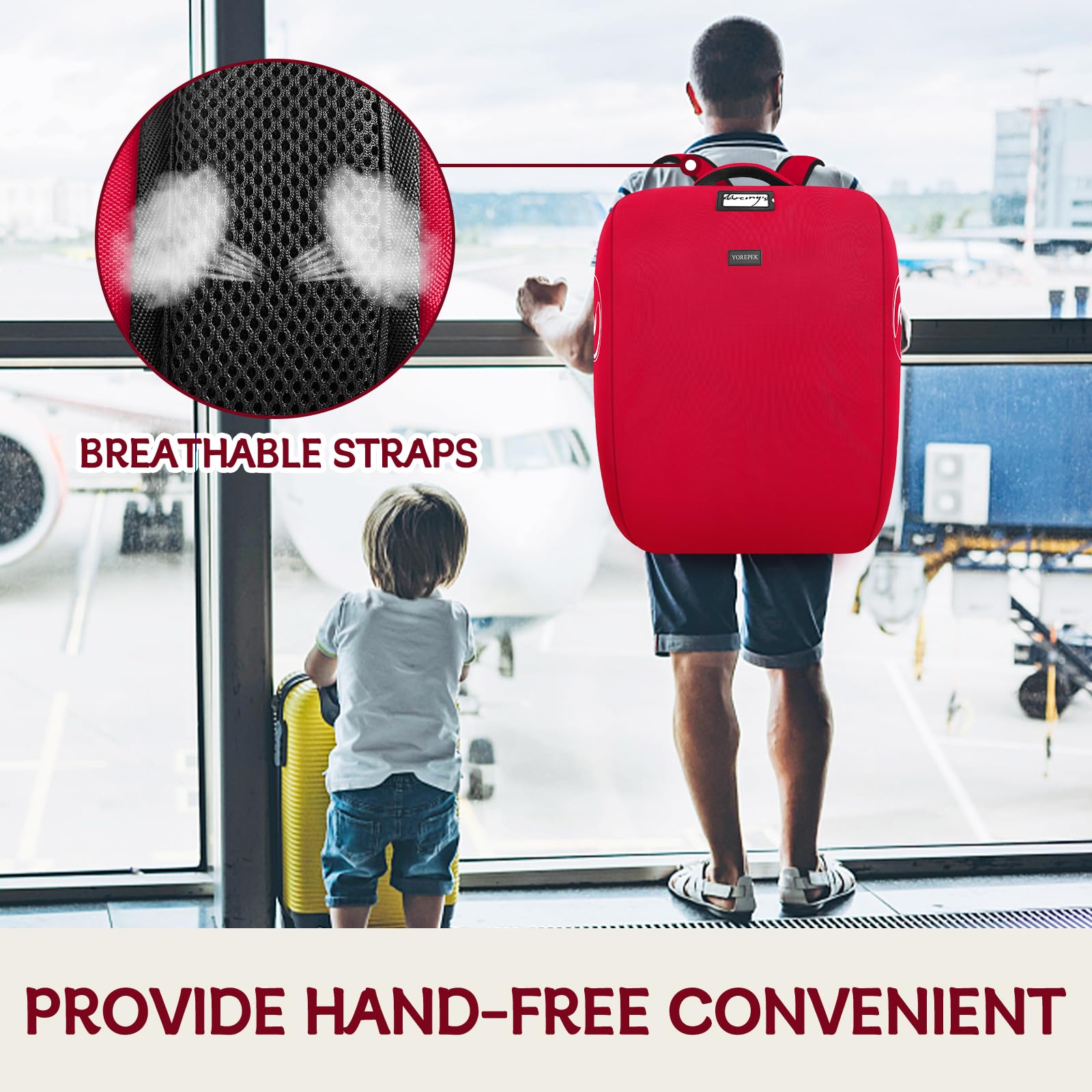 YOREPEK padded top handles and name card slot speed bag identification.