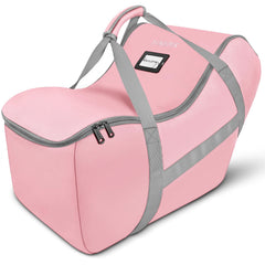 YOREPEK pink infant car seat travel bag showing padding protection for airplane travel