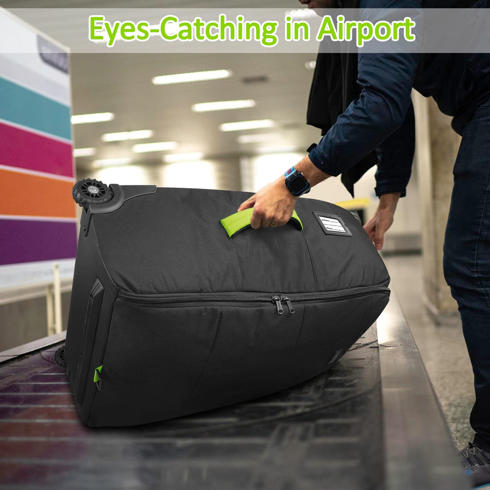YOREPEK stroller bag collapsible design stores compactly when not in use.