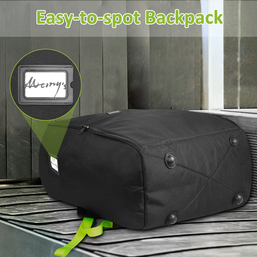 YOREPEK vibrant green accents on black improve bag visibility at the airport