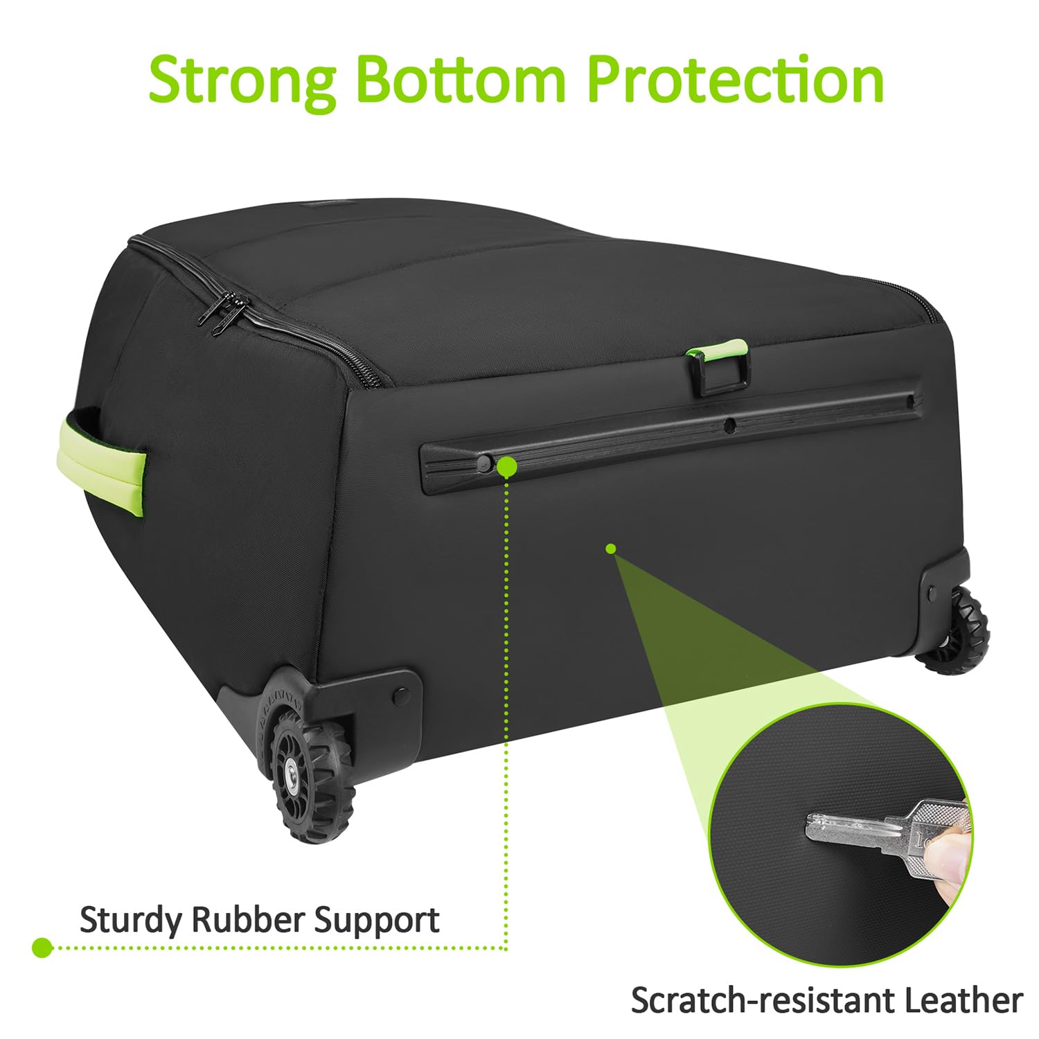YOREPEK stroller bag with rolling wheels eases gate-to-gate travel.