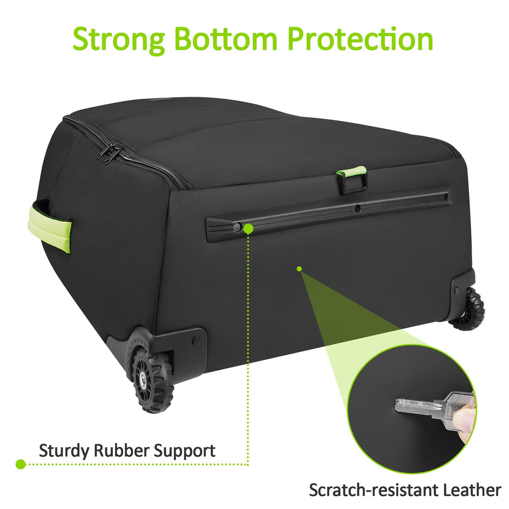 YOREPEK stroller bag with rolling wheels eases gate-to-gate travel.