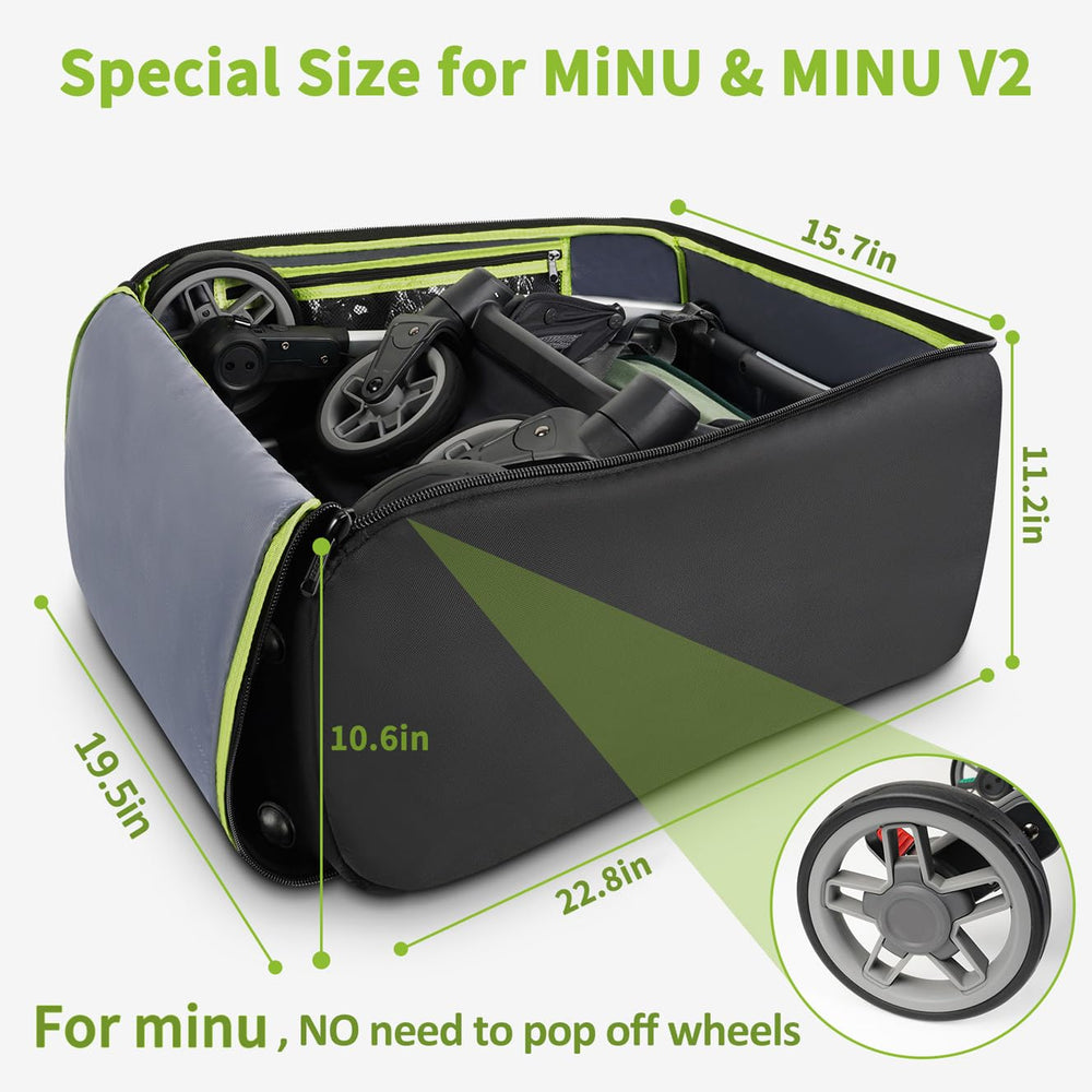 YOREPEK stroller bag for UPPAbaby MINU fit ensures wheels stay intact during gate check