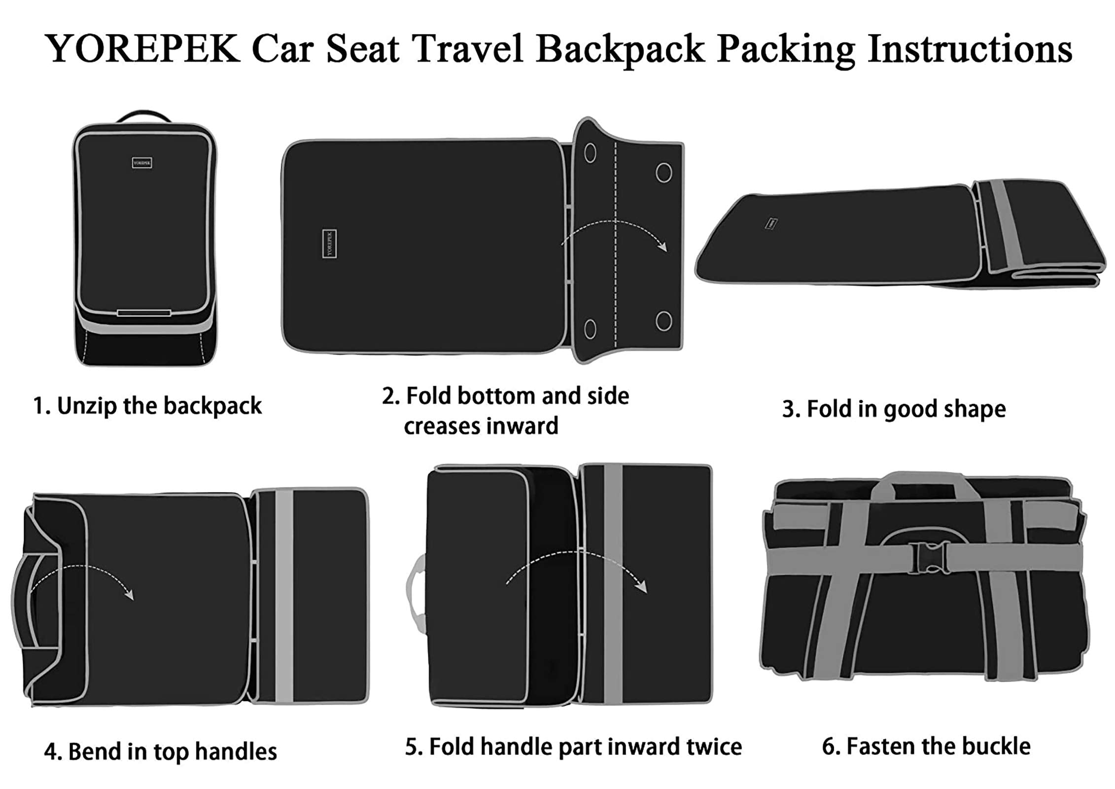 YOREPEK dual-zipper design provides reliable access to contents.