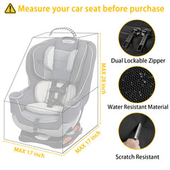 YOREPEK padded car seat bag side view highlights padded carrier strap comfort.