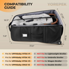 YOREPEK wheels enable smooth airport transport of strollers on trips.
