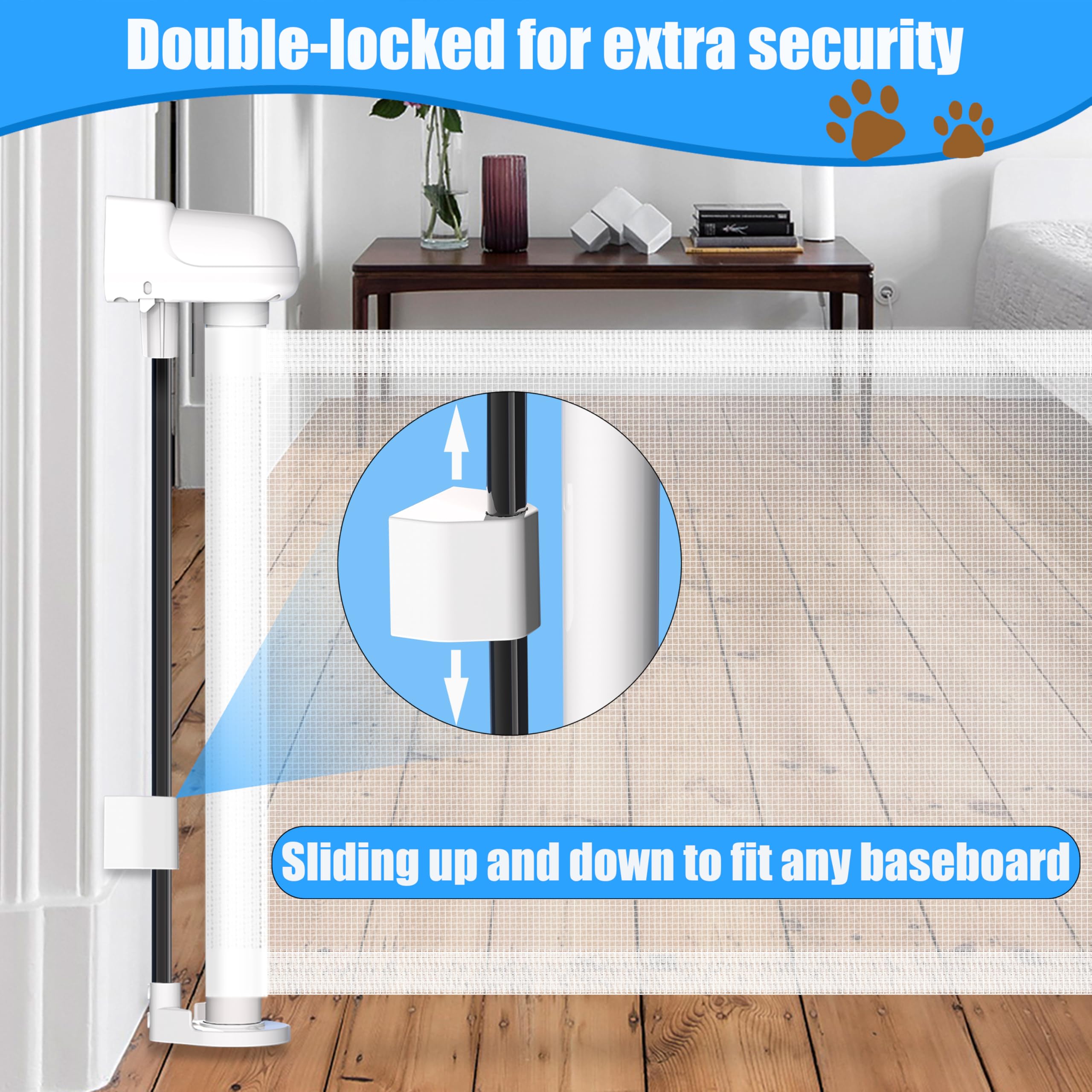 YORWHIN compact-storage gate demonstrates quick collapse for tidy storage.
