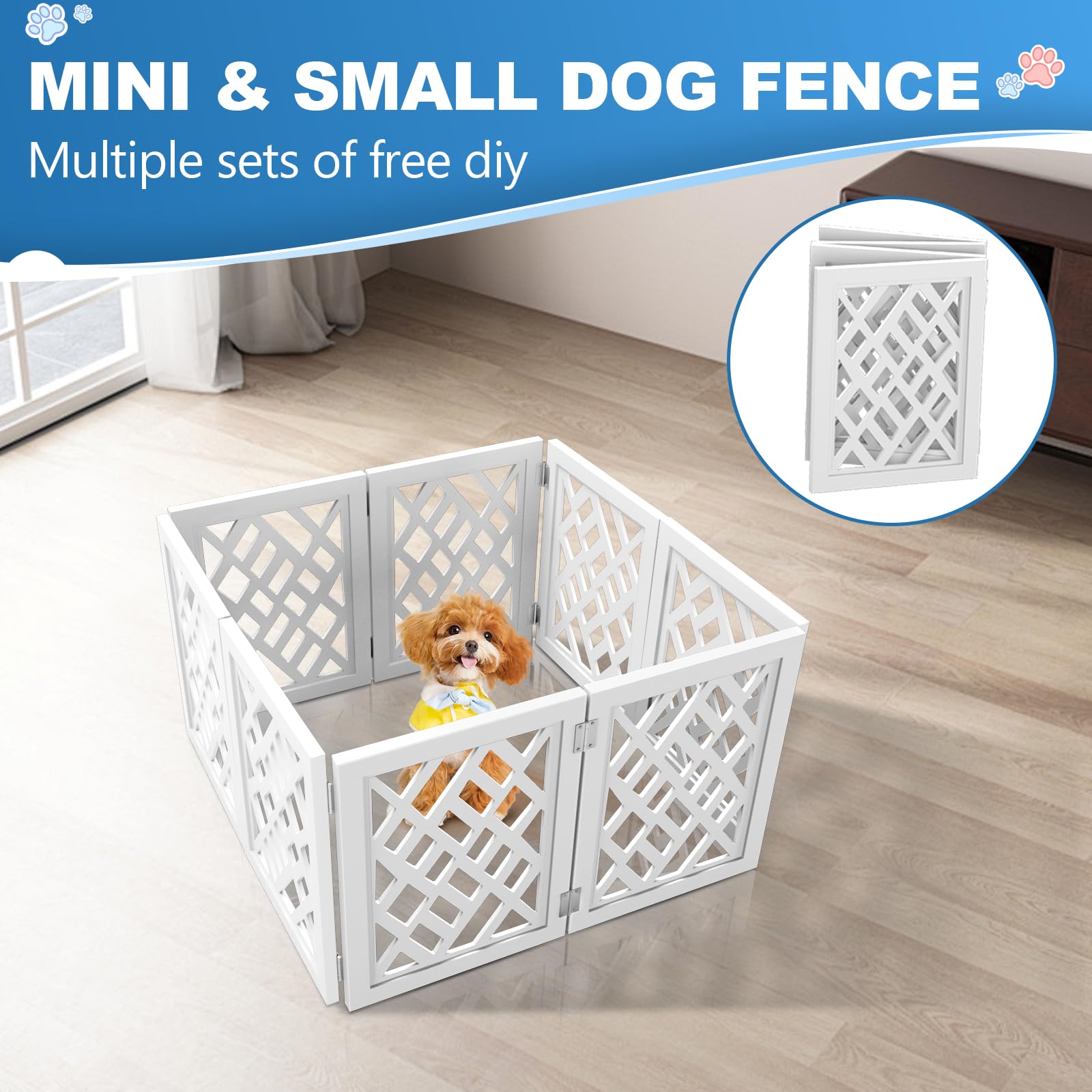 YORWHIN Cut-Out Gate installed on stairs for safe puppy navigation