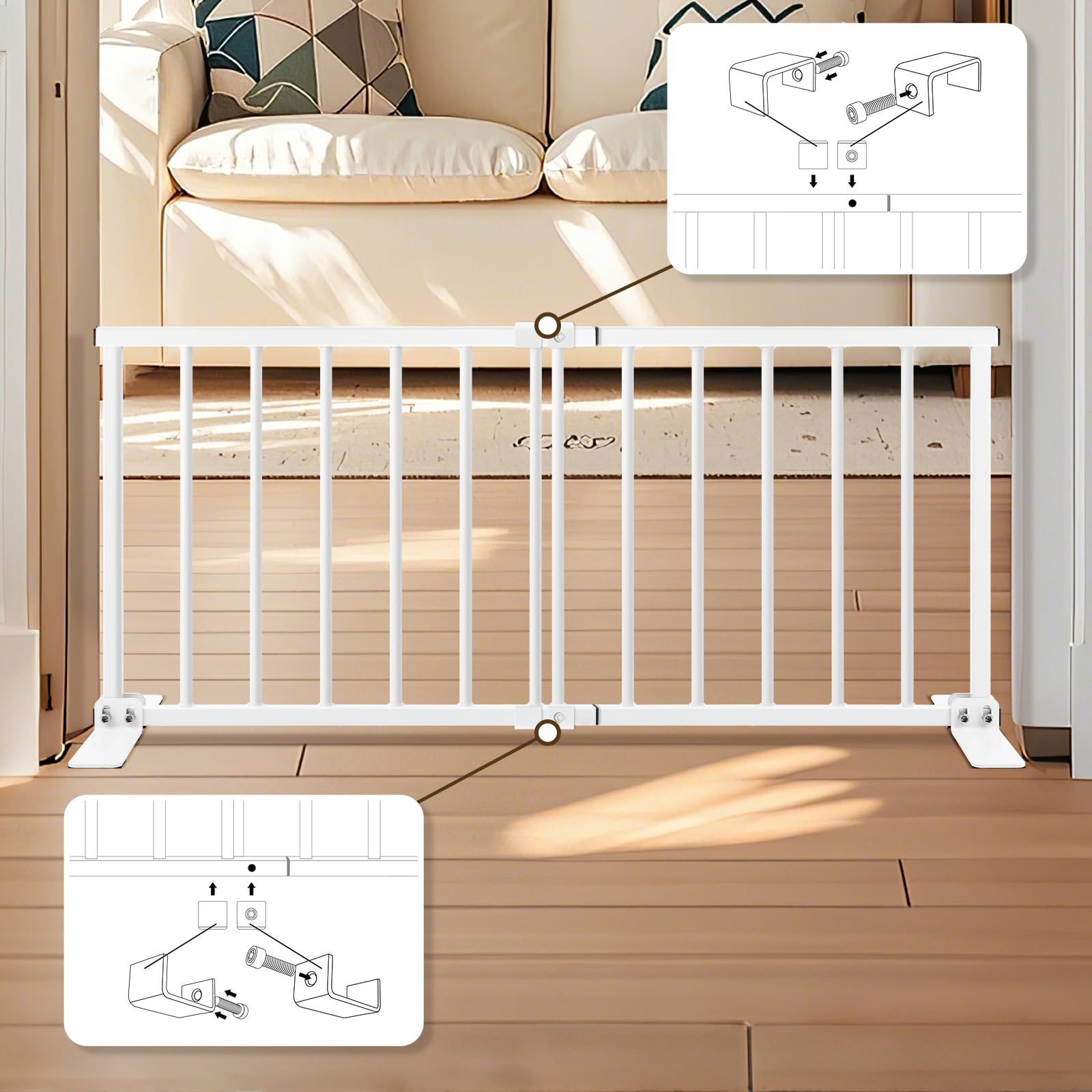 YORWHIN dog gate travel-friendly design supports easy transport between rooms