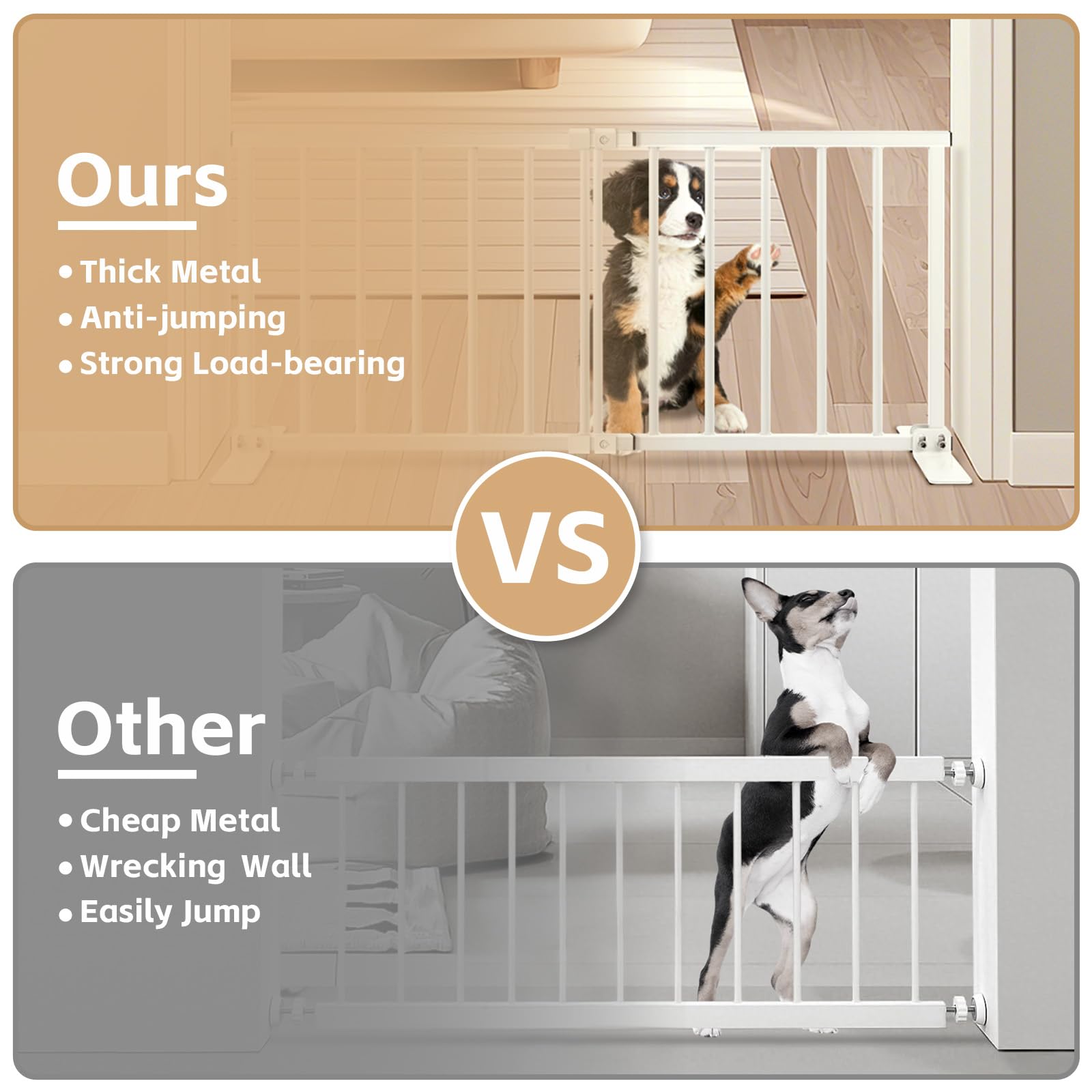 YORWHIN freestanding short dog gate extended-assembly demonstrates flexible width adjustment for doorways