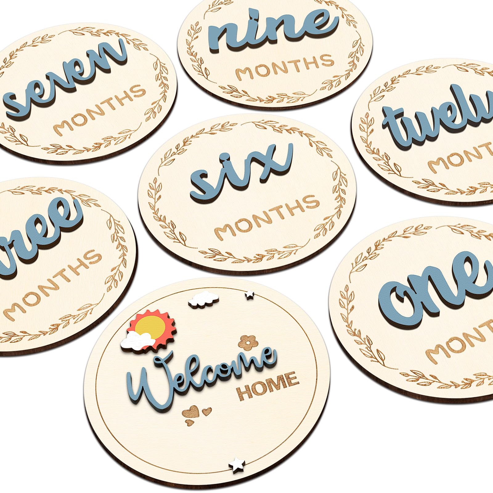 Yoshiky milestone disc Hello World sign for monthly baby photos