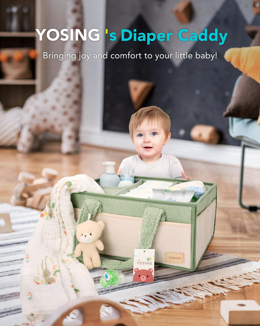YOSING diaper caddy makes a thoughtful baby shower gift for new parents.