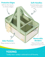 YOSING diaper caddy in car travel setup for quick diaper changes.