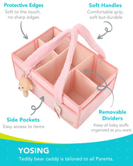 YOSING Diaper Caddy removable dividers allow flexible reconfiguration and easy cleaning.