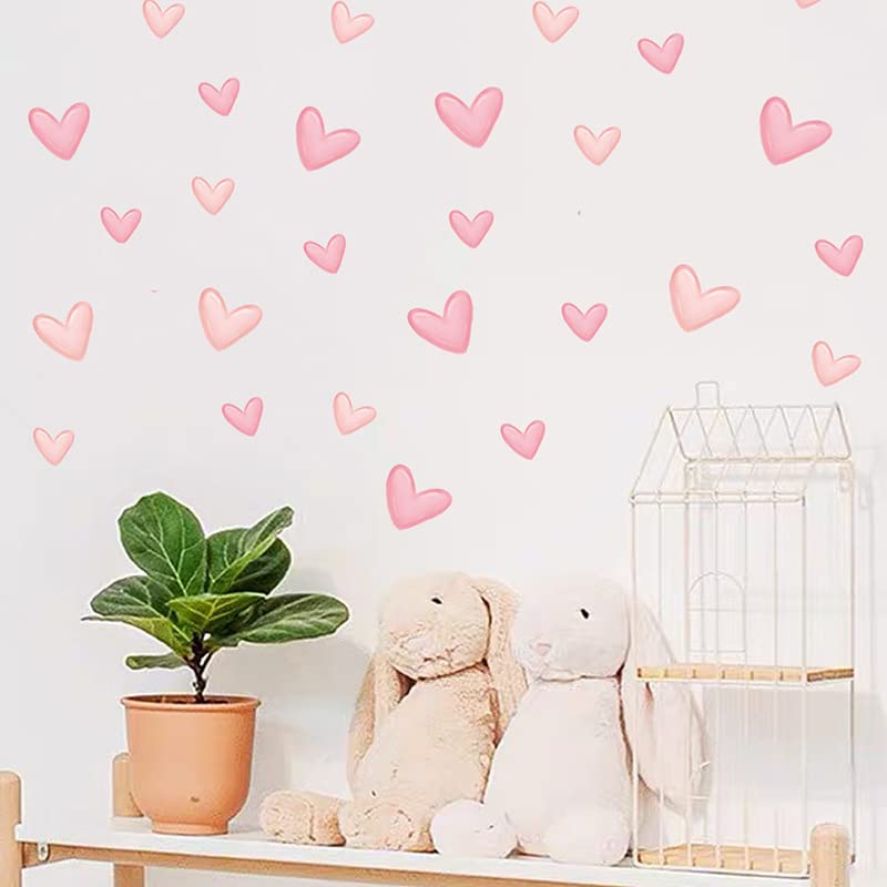 Yotdmk child room decoration pink hearts shows versatile placement on walls, furniture, tiles.