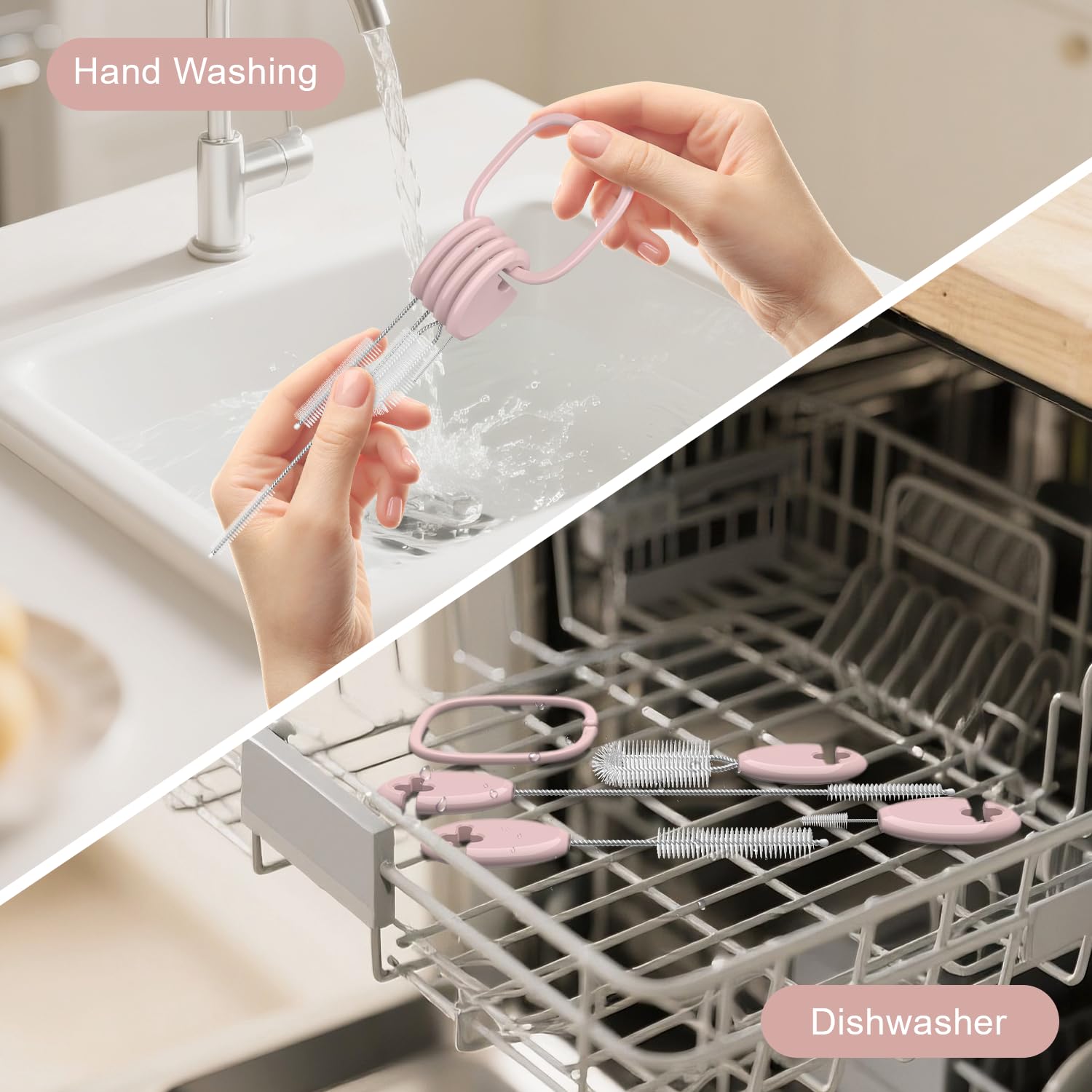 YOTIME BPA-free nylon bristles clean gently without scratching