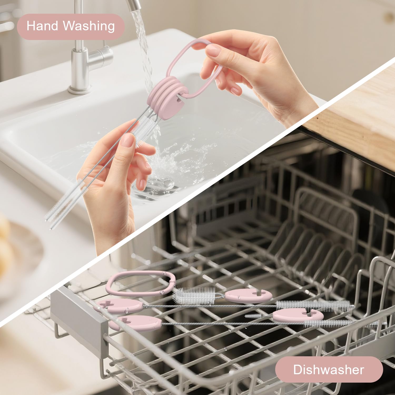 YOTIME patented snug-fit connectors enable quick brush switching.