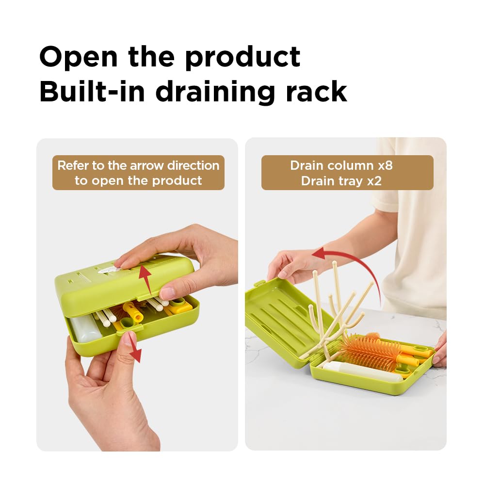 YOTIME soap dispenser included for convenient on-the-go lathering during bottle care.