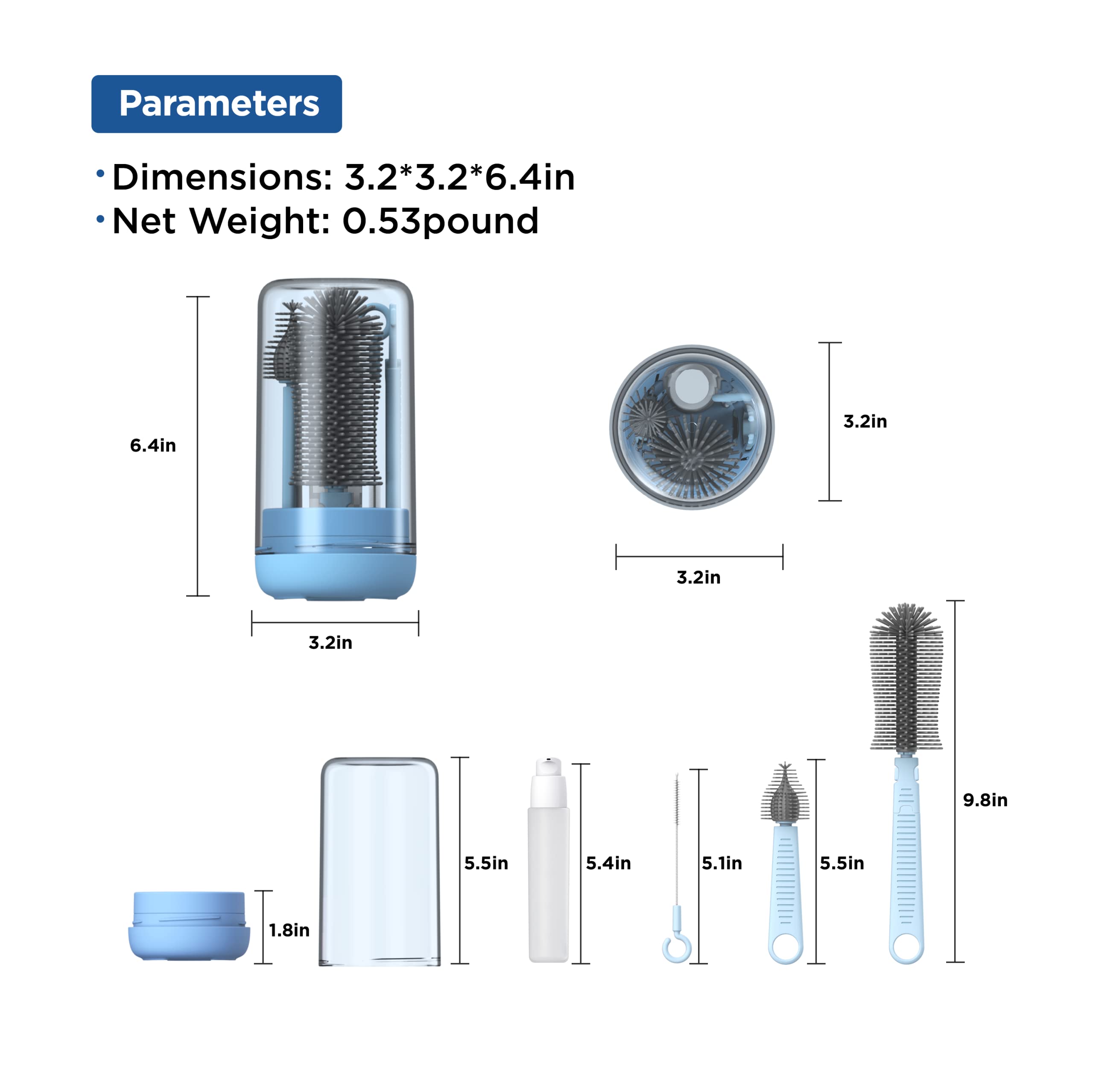 YOTIME stand stores brushes neatly and speeds air-drying after washing