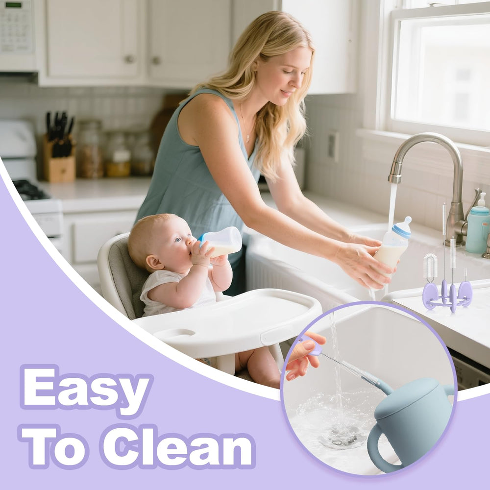 YOTIME straw brush vertical storage keeps tools accessible and dry after washing