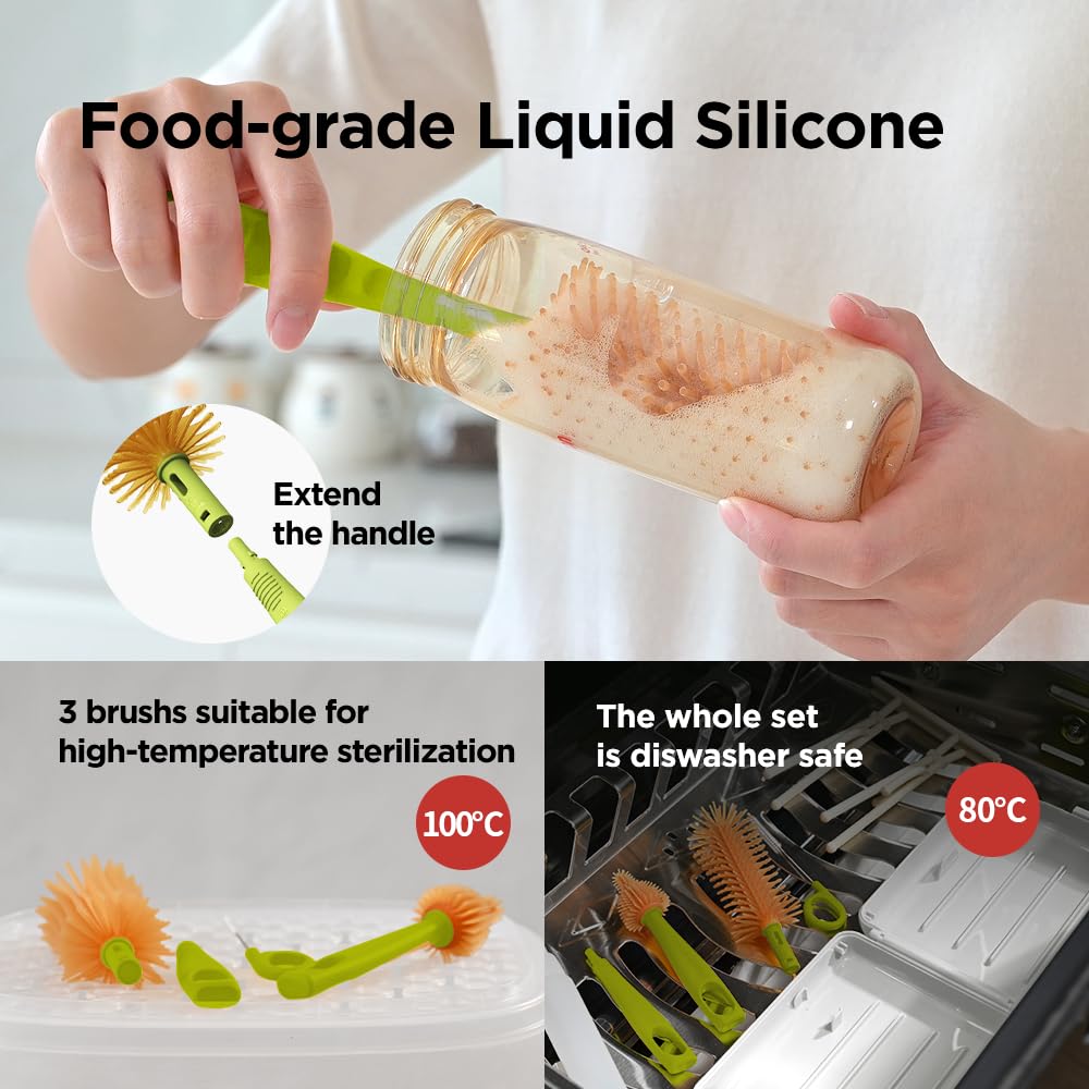 YOTIME travel bottle brush foldable drying rack keeps drying tidy