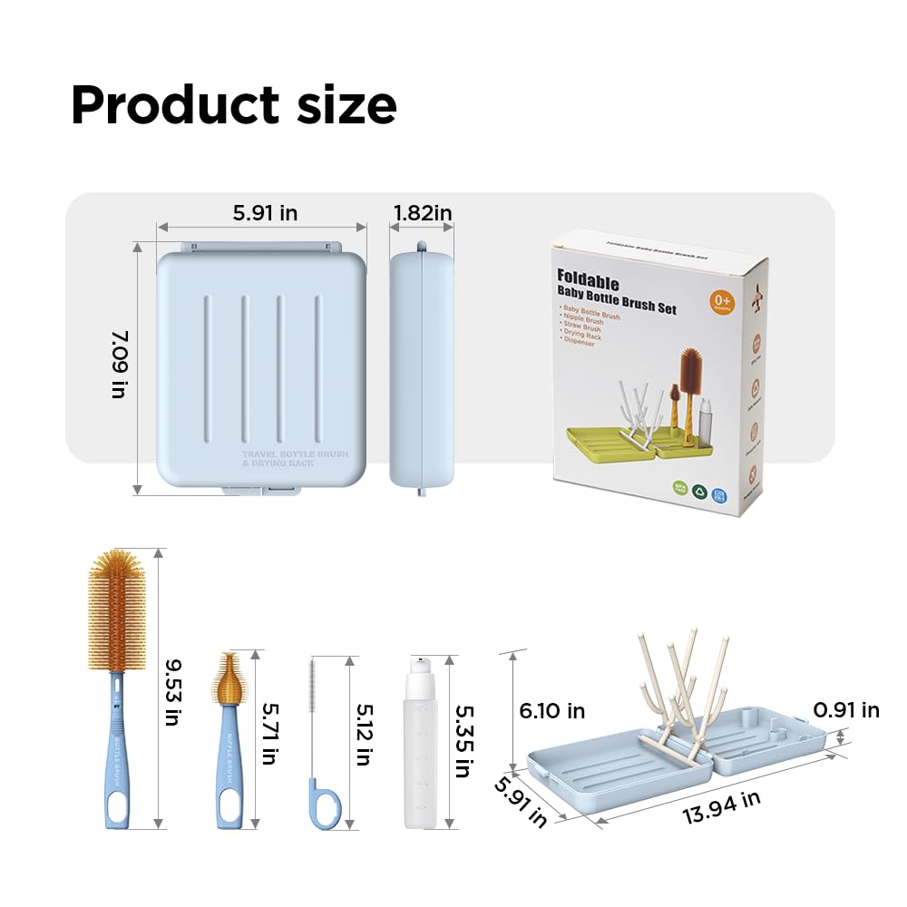 YOTIME travel bottle brush packaging-blue highlights color and travel-ready design.