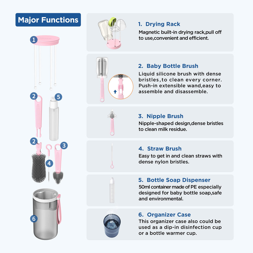 YOTIME nipple brush detail for travel cleaning