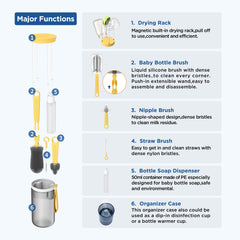 YOTIME Travel Bottle Brush Set nipple brush focuses on nipple cleaning for bottles on the go.