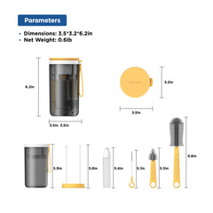 YOTIME Travel Bottle Brush Set soap dispenser makes travel cleaning simple.
