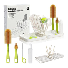 YOTIME travel bottle brush with silicone bristles for gentle on-the-go cleaning