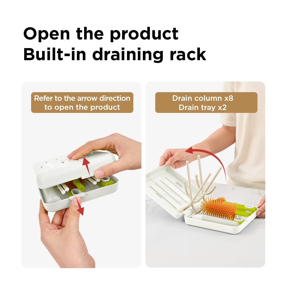 YOTIME travel bottle brush soap dispenser enables ready soap on demand