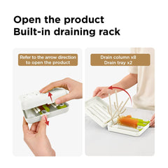 YOTIME travel bottle brush soap dispenser enables ready soap on demand