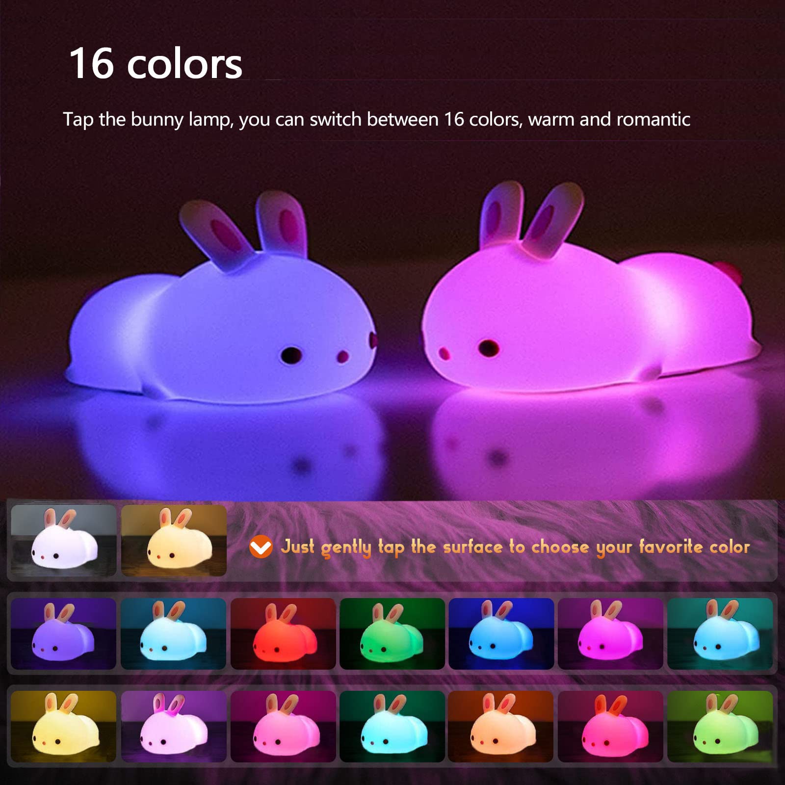 YOTOZU APS silicone bunny light with safe soft-touch surface
