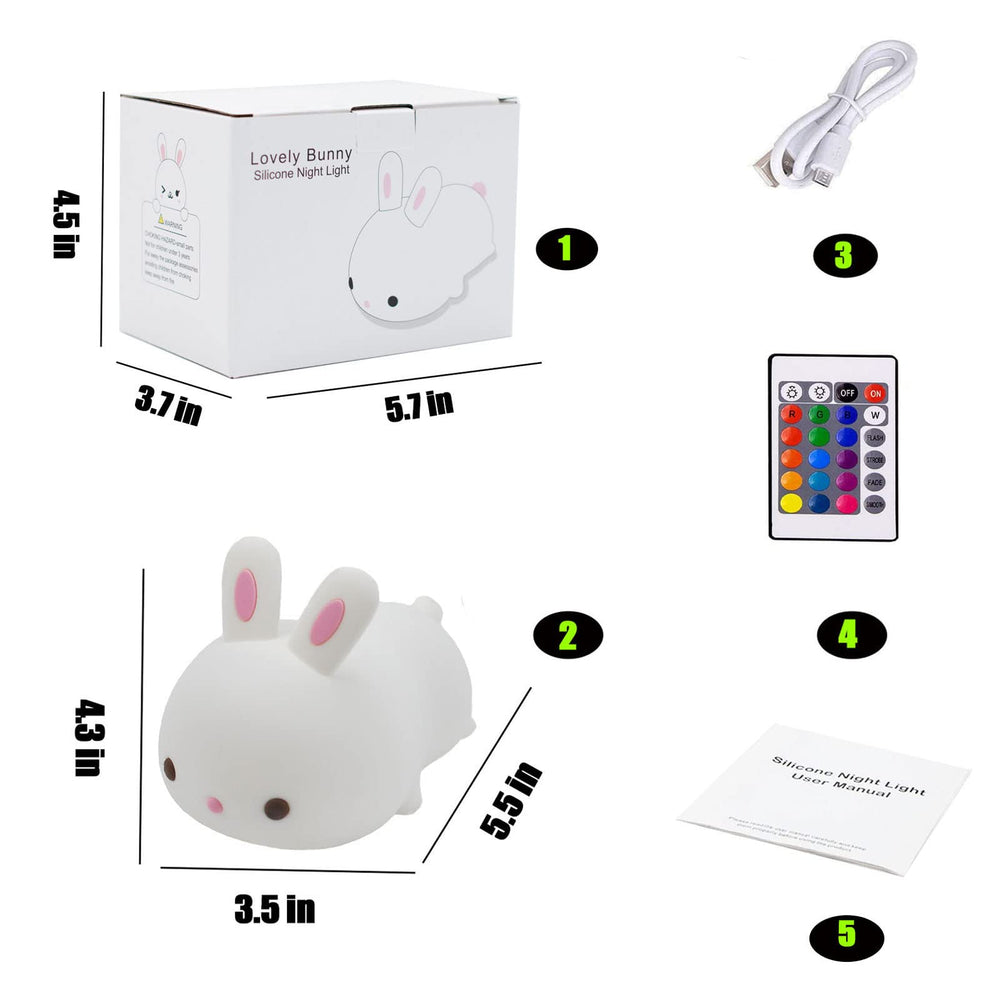 YOTOZU Bunny Night Light presents a soothing color spectrum for bedtime routines.