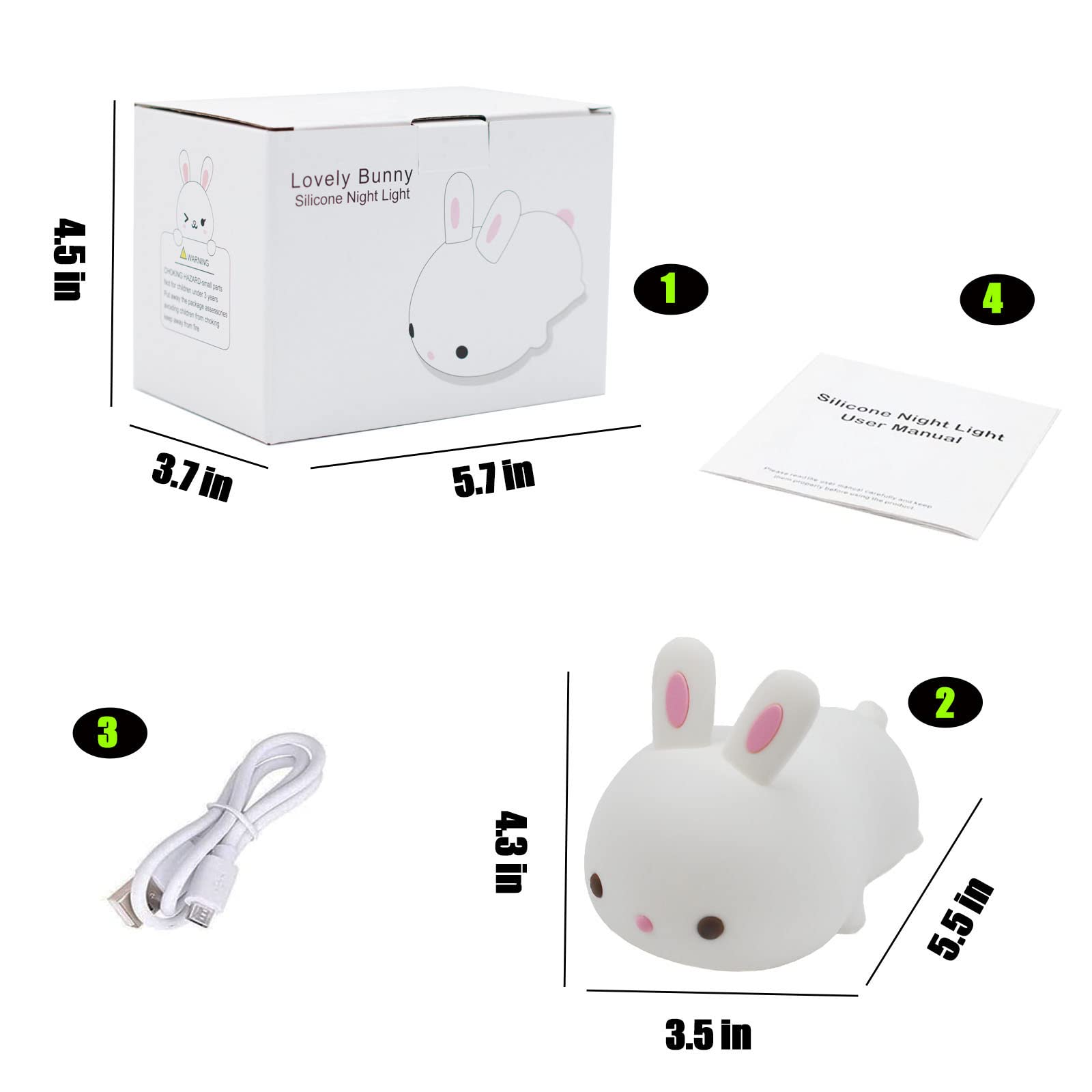YOTOZU gift-ready bunny light suitable for holidays and birthdays