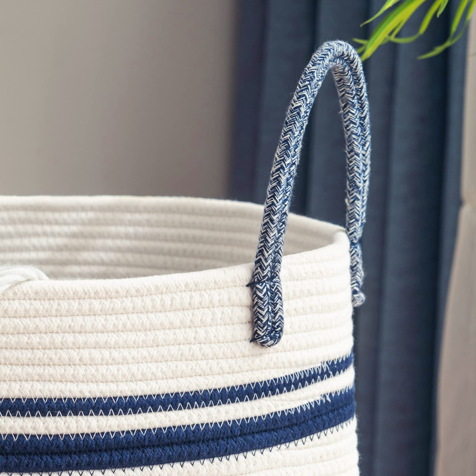 YOUDENOVA towels blankets laundry hamper blue ready for organized storage.