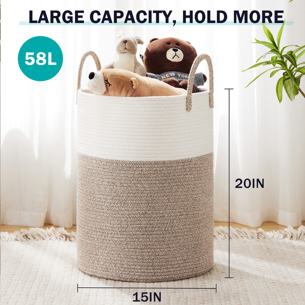YOUDENOVA 58L tall laundry hamper—ample capacity for towels and clothes.
