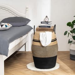 YOUDENOVA jute rope laundry hamper collapsed storage for space saving