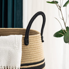 YOUDENOVA jute rope laundry hamper open top for easy access