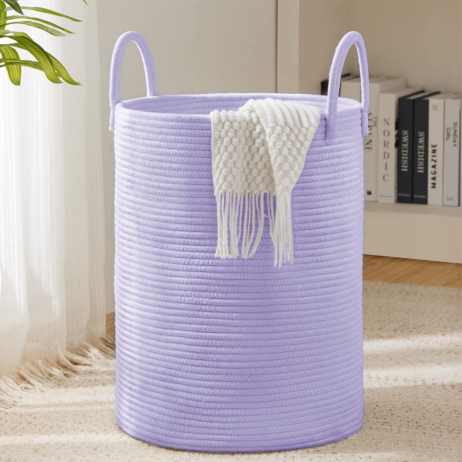 YOUDENOVA laundry hamper 58L tall silhouette organizes blankets in bedrooms