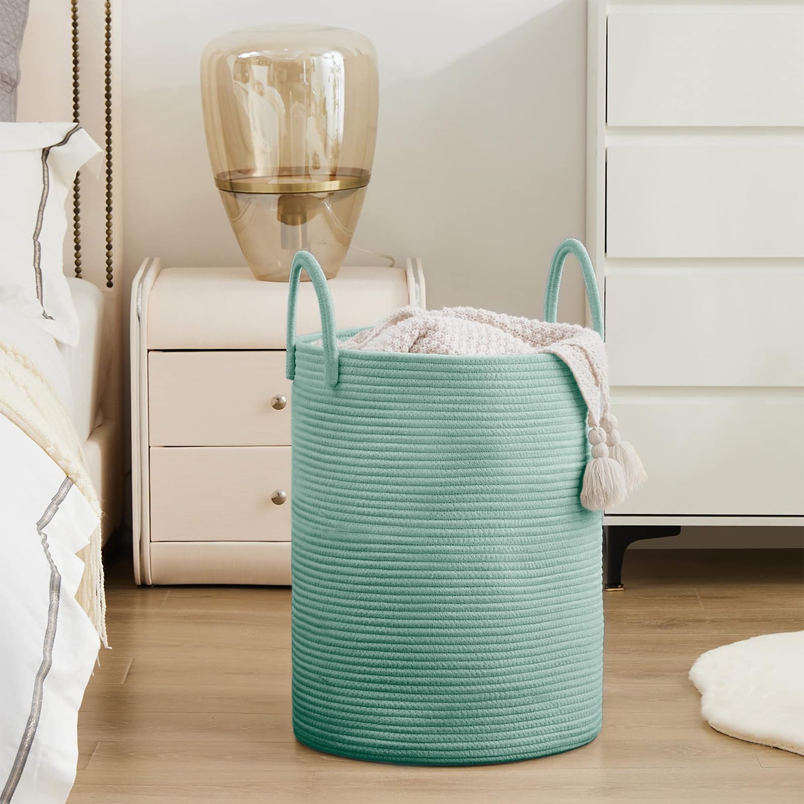 YOUDENOVA tall basket fits in bedrooms and nurseries for quick organization