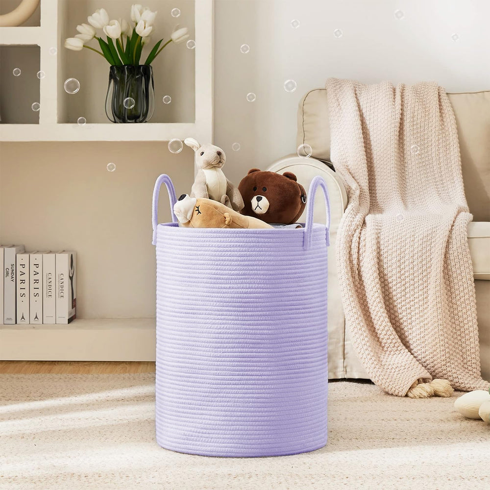 YOUDENOVA blanket storage basket woven texture enhances cozy bedroom storage