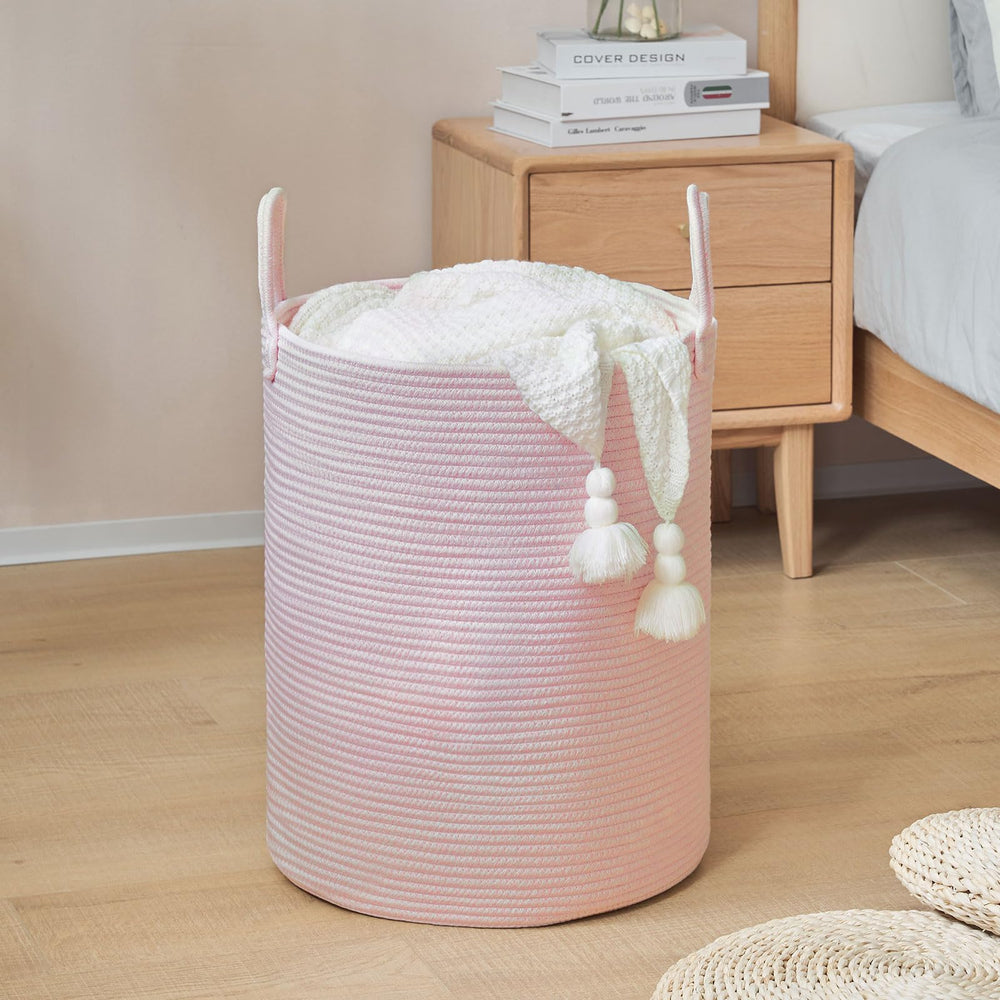 YOUDENOVA tall laundry hamper with reinforced handles for easy transport