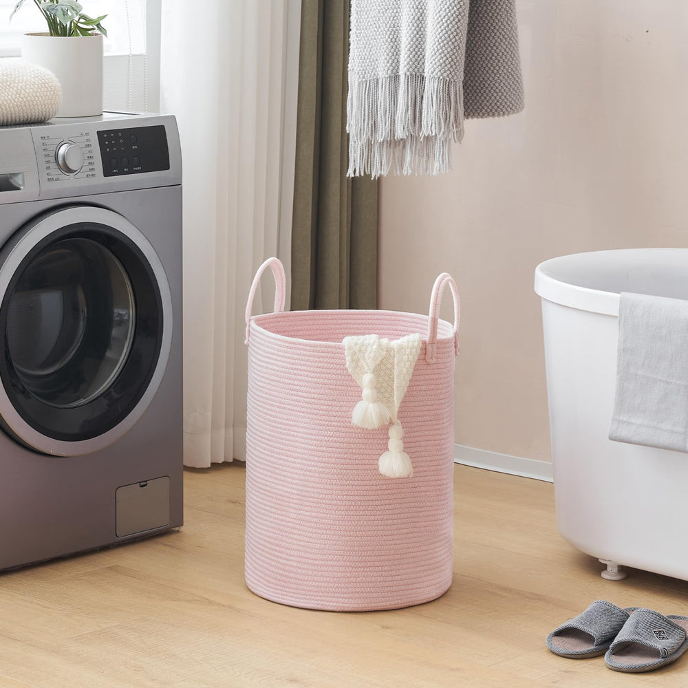 YOUDENOVA washable cotton rope hamper for easy cleaning and care